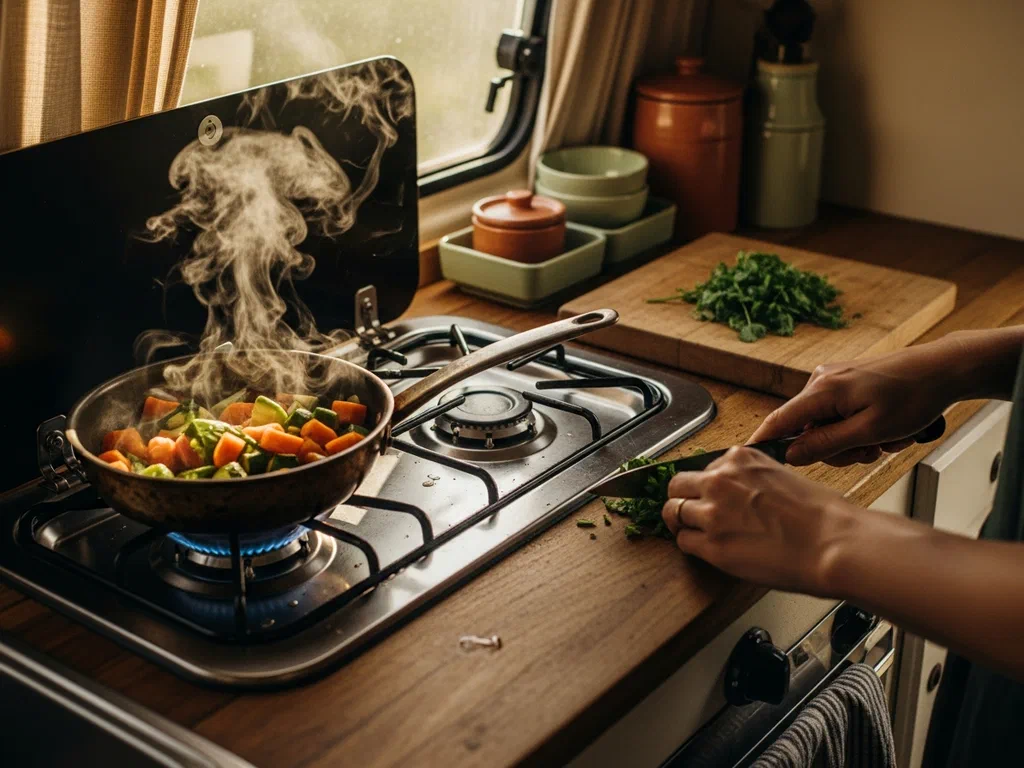 Cooking in the galley